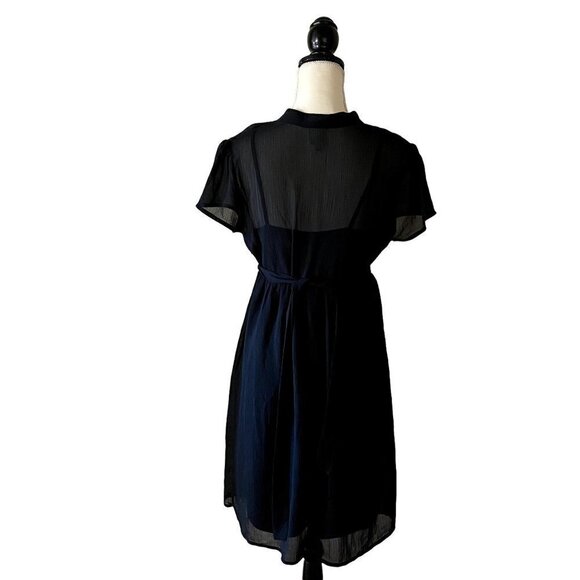 ๐ 3/$25 ๐ Merona | Sheer Dress with a Back Slip Attached | Black |Medium - Picture 3 of 10